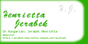 henrietta jerabek business card